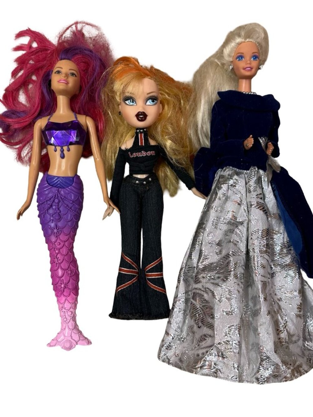 Bratz Cloe London Plus Barbie Mermaid and Formal Gown Doll Lot